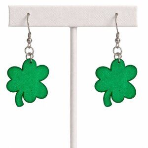 Green Shamrock Dangle Earrings | St. Patrick’s Day | Costume Jewelry